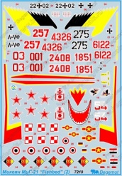 Декали на самолёт МиГ-21, набор №2, артикул №BG-72-019