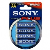Пальчиковые батарейки Sony Stamina Plus AA (4 шт. в упаковке), артикул №SPlusAA-4