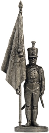 Подпрапорщик Псковского мушкетерского полка с полковым знаменем. Россия, 1803-06 гг., артикул №NAP22