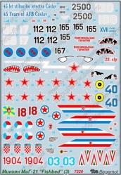 Декали на самолёт МиГ-21, набор №3, артикул №BG-72-020