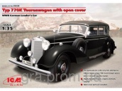 Немецкий автомобиль высшего германского руководства Mercedes (Мерседес), тип 770K (W150) Tourenwagen с закрытым откидным верхом, времен Второй мировой войны, артикул №ICM-35534